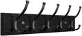 Optish 1 Pack Wooden Black Coat Rack Wall Mount, 16.1" Rustic Coat Hanger Hooks by Optish