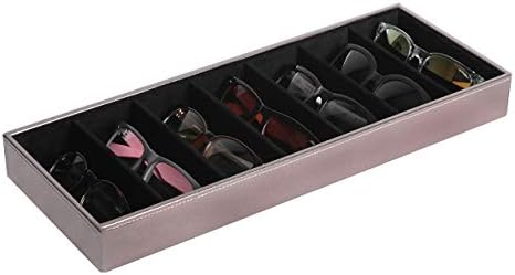 J JACKCUBE DESIGN 7 Slot Sunglasses Organizer, Leather Eyeglass Storage Tray Box - Image 7