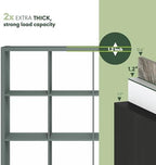 Furinno Cubicle 16-Cube Book Shelf, Extra Thick Frame Bookshelf, Sage Green - Image 6