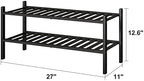viewcare 2-Tier Black Bamboo Shoe Rack - Image 3