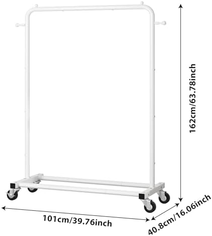 Sywhitta Metal Clothing Rack on Wheels - Image 3