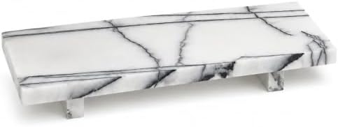White Marble Pedestal Tray, 13.8-Inch Organizer by SIRIZEN-DIVING