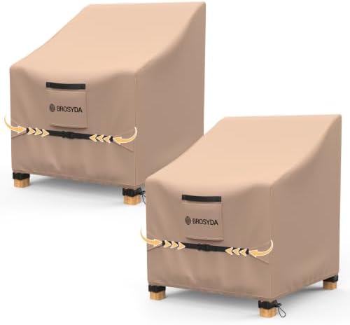 600D Outdoor Patio Chair Covers Waterproof 31"Wx33"Dx36"H, 2 Pack by Brosyda