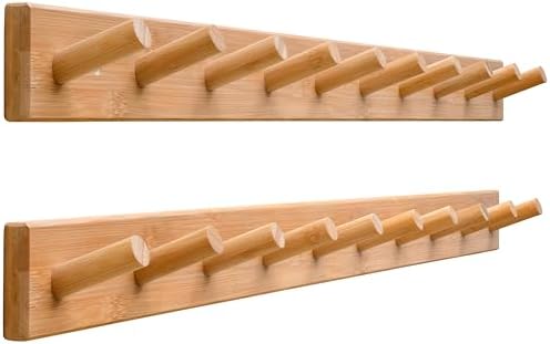 SKOLOO Wall Mounted Coat Rack 38", 10 Hooks, Shaker Style by SKOLOO