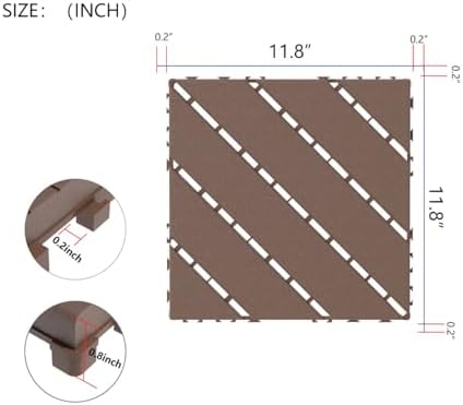 Interlocking Deck Tiles Waterproof and Non-Slip Patio Deck Tiles 44 Pack - Image 2