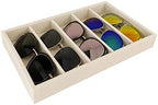 Luxurious 5 Grid Beige Velvet Eyewear Storage Sunglasses Jewelry Tray Organizer by SVEADISPLAY