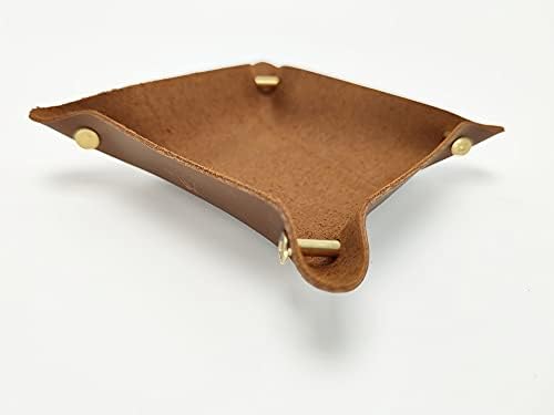 Leather Valet Tray Entryway Catchcall Tray Nightstand Organizer Storage - Image 4