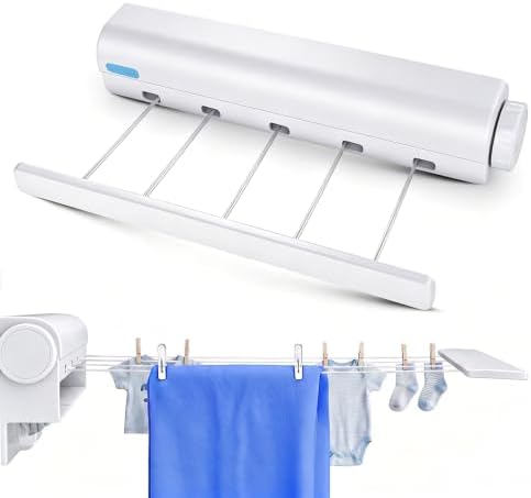 Retractable Multi-Line Clothesline Dryer, Automatic 4/5 Ropes Telescopic Indoor by MIUMONE