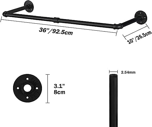 Oroonoko 36" Wall Mounted Clothes Rack, Closet Rods - Image 2