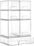 Vtopmart Clear Stackable Storage Drawers Set of 7, Plastic Organizer Bins by Vtopmart