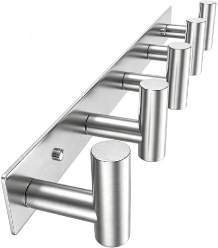 Wall Mounted Coat Rack-5 Hooks, Heavy Duty Stainless Steel Wall Hooks by VINHOLD