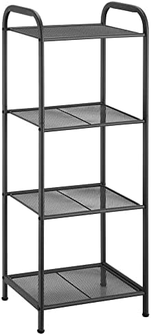 MAX Houser 4 Tier Standing Shelf Units Storage Rack, Charcoal Gray by MAXHouser