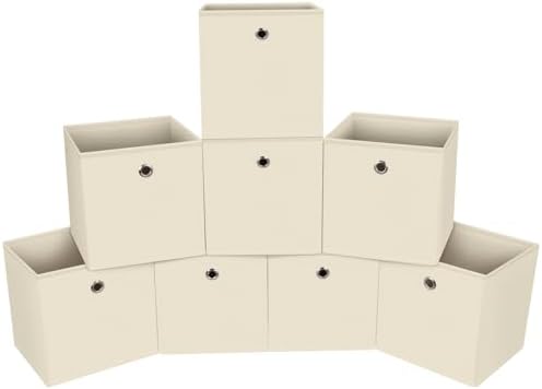 Foldable Storage Cubes Bins, 11 Inch Cloth Storage Cube Fabric Storage Box by NieEnjoy