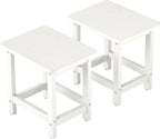 Set of 2 HDPE Outdoor Side Table, Weatherproof Small Outdoor Table by BIVODA