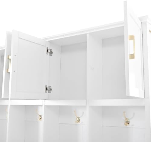 Quarte Hall Tree with Bench, Enclosed Storage, 4 Hooks - Image 4