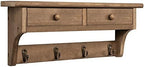 Emfogo Coat Hooks Mounted, Rustic Wood Coat Rack Mount Shelf by Emfogo