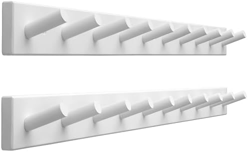 SKOLOO Wall Mounted Coat Rack 38", 10 Hooks, Shaker Style by SKOLOO