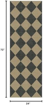 Lessymo Kitchen Runner Rug 2x6, Checkered Jute Rugs Washable Non Slip - Image 2