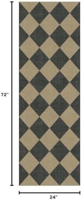 Lessymo Kitchen Runner Rug 2x6, Checkered Jute Rugs Washable Non Slip - Image 2