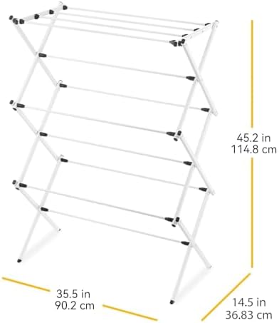 Whitmor Expandable Clothes Drying Rack: 3 Tier Laundry Drying Rack, Collapsible - Image 3