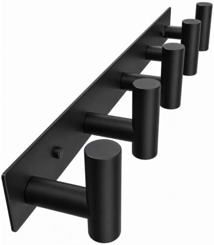 Wall Mounted Coat Rack-5 Hooks, Heavy Duty Stainless Steel Hook Rail by VINHOLD