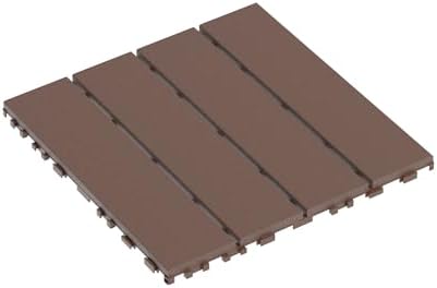 Plastic Interlocking Deck Tiles – 44 Pack 12"x12" Brown Waterproof Deck Flooring - Image 6