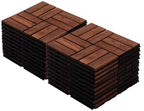 20 PCS Acacia Wood Interlocking Deck Tiles, All-Weather Decking by Unknown