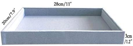 Stackable Tray Grey Velvet Premium Quality Jewelry Small Collections Organizer - Image 5