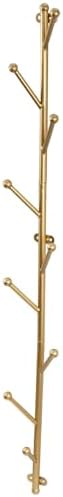 MyGift 9 Hook Wall Mounted Modern Gold Tone Metal Hat and Coat Hanger Tree - Image 6