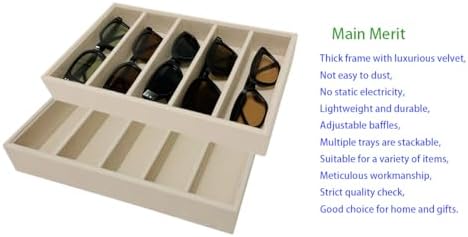 AgentMoon Velvet Eyeglasses Organizer Jewelry Tray, 11.8 oz - Image 4