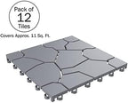 Pure Garden 12-Pack Polypropylene Interlocking Patio Deck Tiles - Image 5