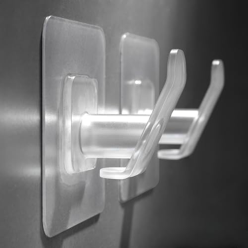 DELITON 10 Pack Adhesive Towel Hooks, Coat Hooks Stick on Wall Hanging Robes - Image 3