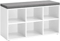 VASAGLE Shoe Bench with Cushion, 6 Compartments, 3 Adjustable Shelves by VASAGLEbySONGMICSHOME