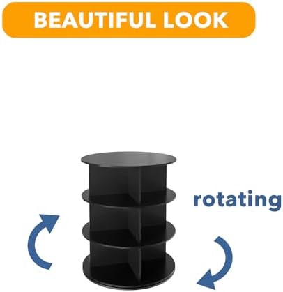 SpaceAid 3 Tier Rotating Shoe Rack Tower, Spinning Shoe Display Lazy Susan - Image 7