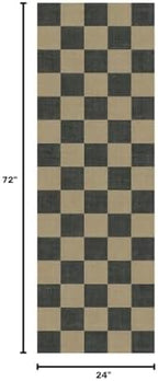 Lessymo Checkered Easy Jute 2x6 Rug, Kitchen Runner Washable Rugs Non Slip - Image 2