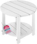 LZRS Round Adirondack Side Table Double End Table, Outdoor Side Tables by LZRSPET