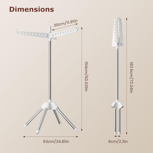 Foldable Clothes Drying Rack, Rotatable Free Standing drying rack, 1 Layer - Image 2