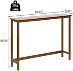 Bamboo Narrow Console Table, 39.4" Wood Small Entryway Table, Accent Slim - Image 2