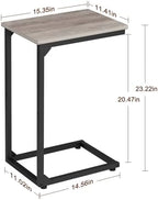 AMHANCIBLE C Shaped End Table Set of 2, Couch Side Table that Slide Under - Image 3