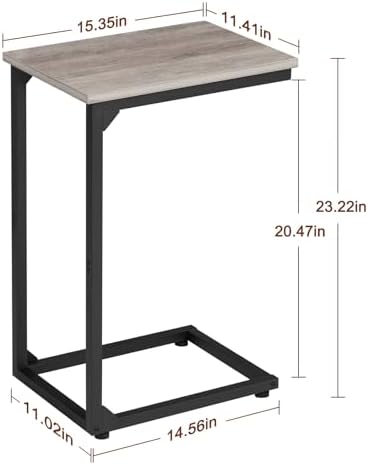 AMHANCIBLE C Shaped End Table Set of 2, Couch Side Table that Slide Under - Image 3