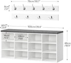 HOOBRO Shoe Storage Bench with Cushion, 39.4" L Entryway Bench - Image 3
