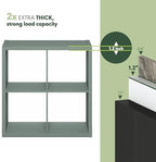 Furinno Cubicle 4-Cube Book Shelf, Extra Thick Frame Bookshelf, Light Grey - Image 6