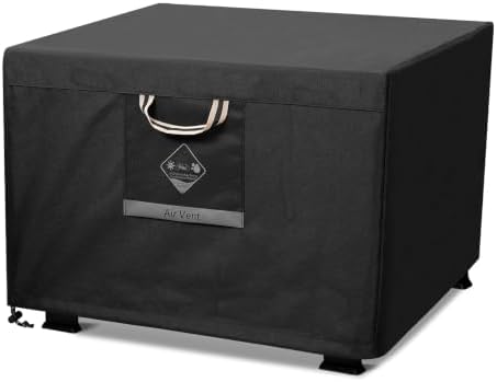QH.HOME Fire Pit Cover Square 36", 600D Heavy Duty Fabric 100% Waterproof by QHHOME