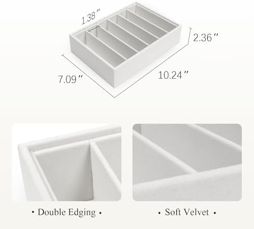 Velvet Sunglass Organizer Tray, Stackable Glasses Case - Image 4