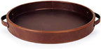 HofferRuffer Top Nocth PU Leather Round Serving Tray, Decorative Serving Tray - Image 6