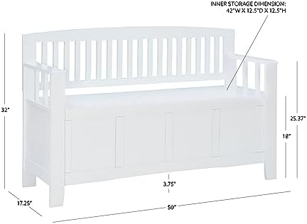 Cynthia White Storage Bench - Image 3