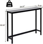 Bamboo Narrow Console Table, 39.4" Wood Small Entryway Table, Accent Slim - Image 2