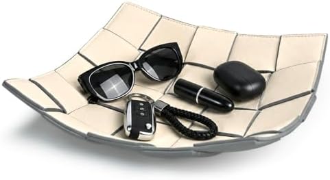 MSJGA Valet Tray PU Leather Key Holder Bowl by MSJGA