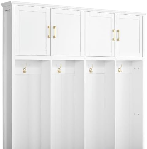 Quarte Hall Tree with Bench, Enclosed Storage, 4 Hooks - Image 7