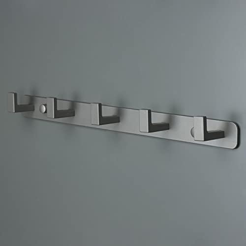 Coat Rack, Heavy Duty Stainless Steel 5 Tri Coat Hook Hanger, Wall Mounted by Vanloory